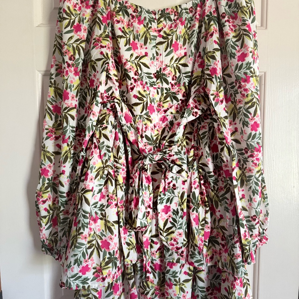 NWOT First Love Pink and Green Floral Mini - Picture 3 of 6
